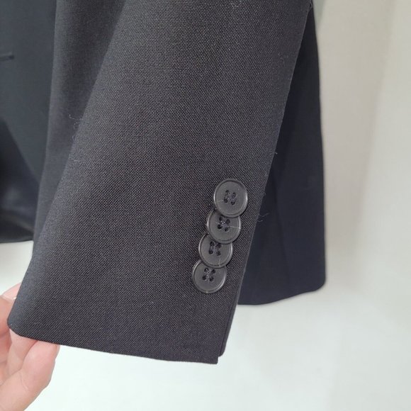 Kenneth Cole Mens Black Wool Blazer Size 40L Two Button Double Vent Back - Picture 2 of 16